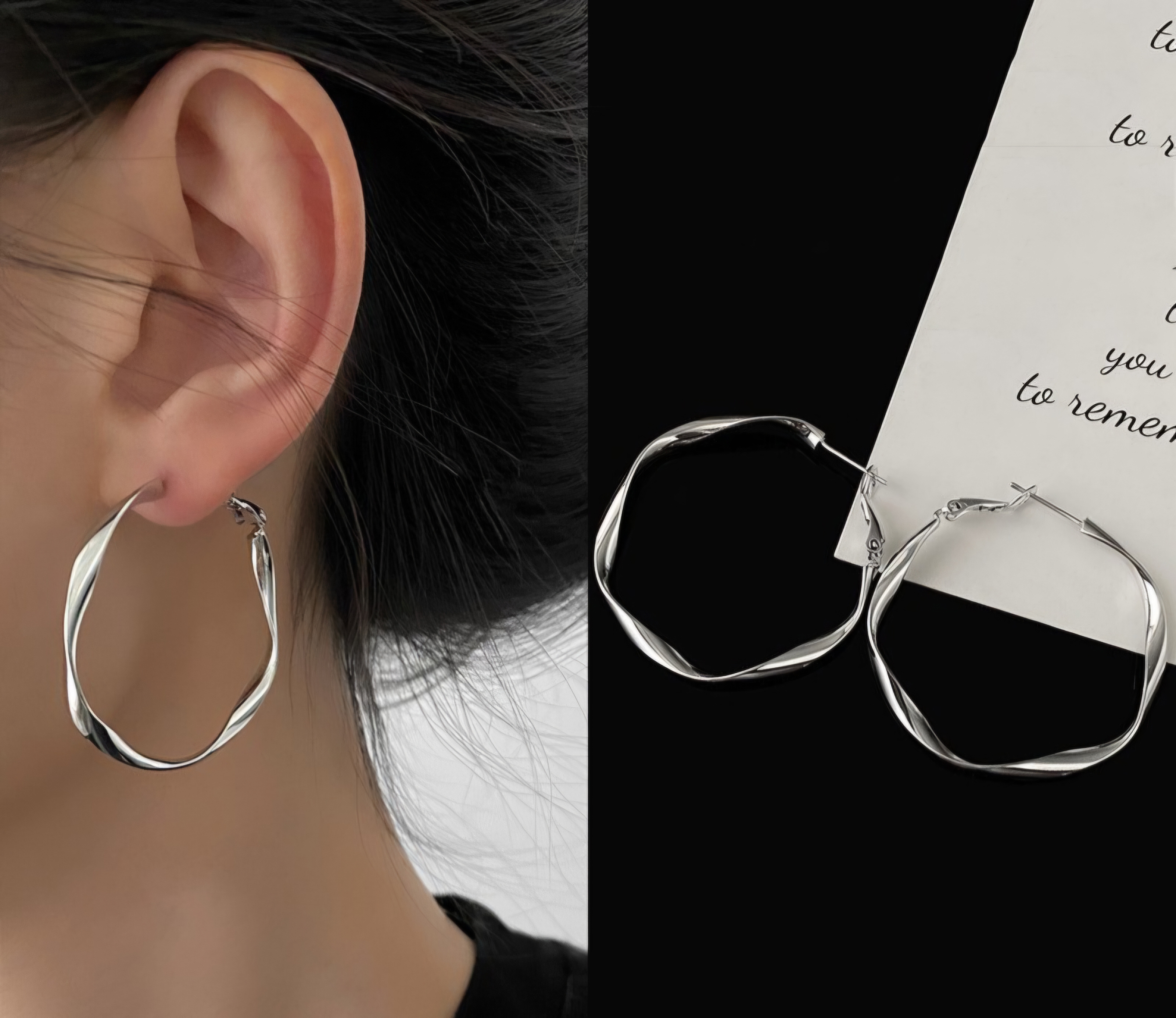 Silver loop earrings 