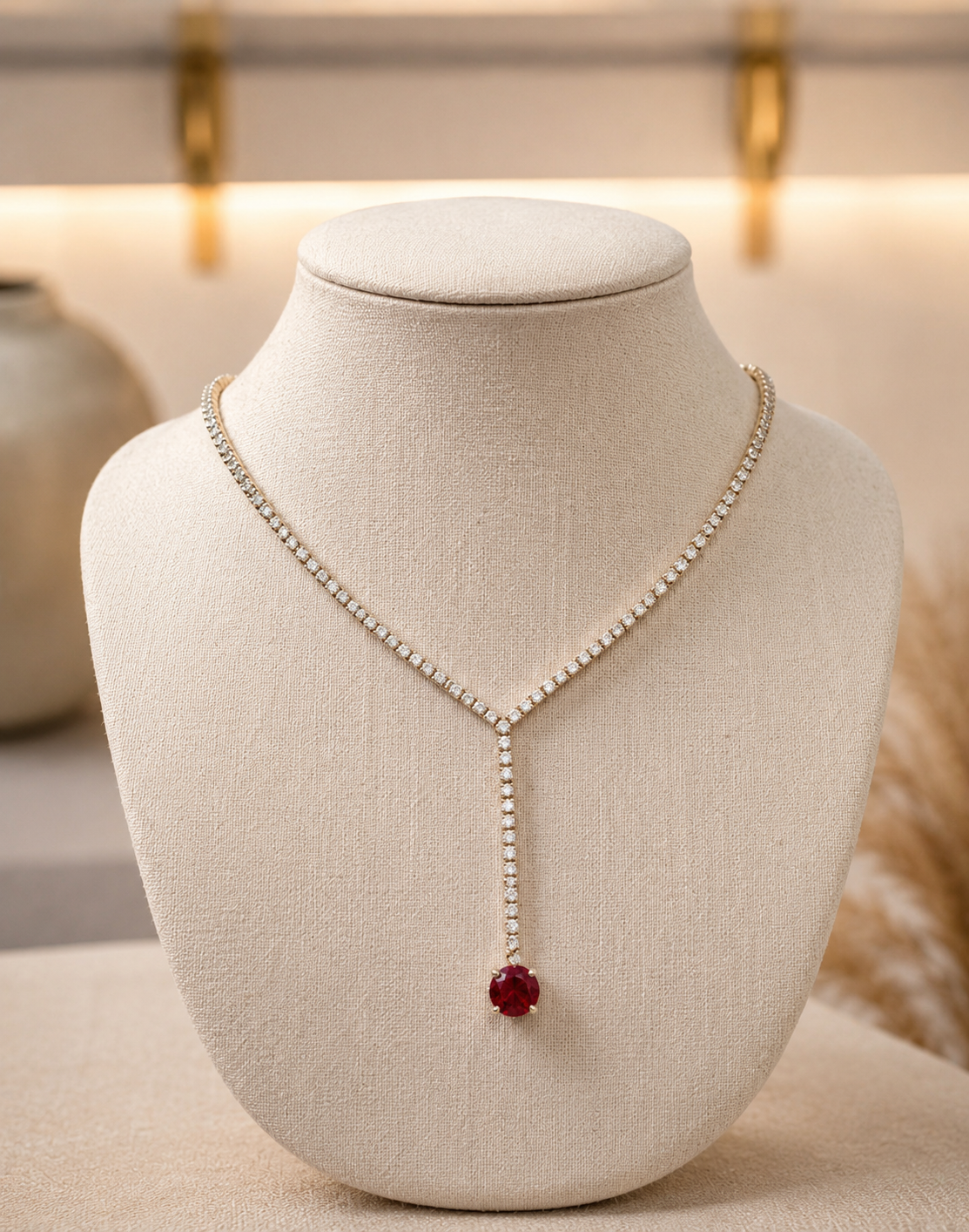 Stainless steel stones necklace 