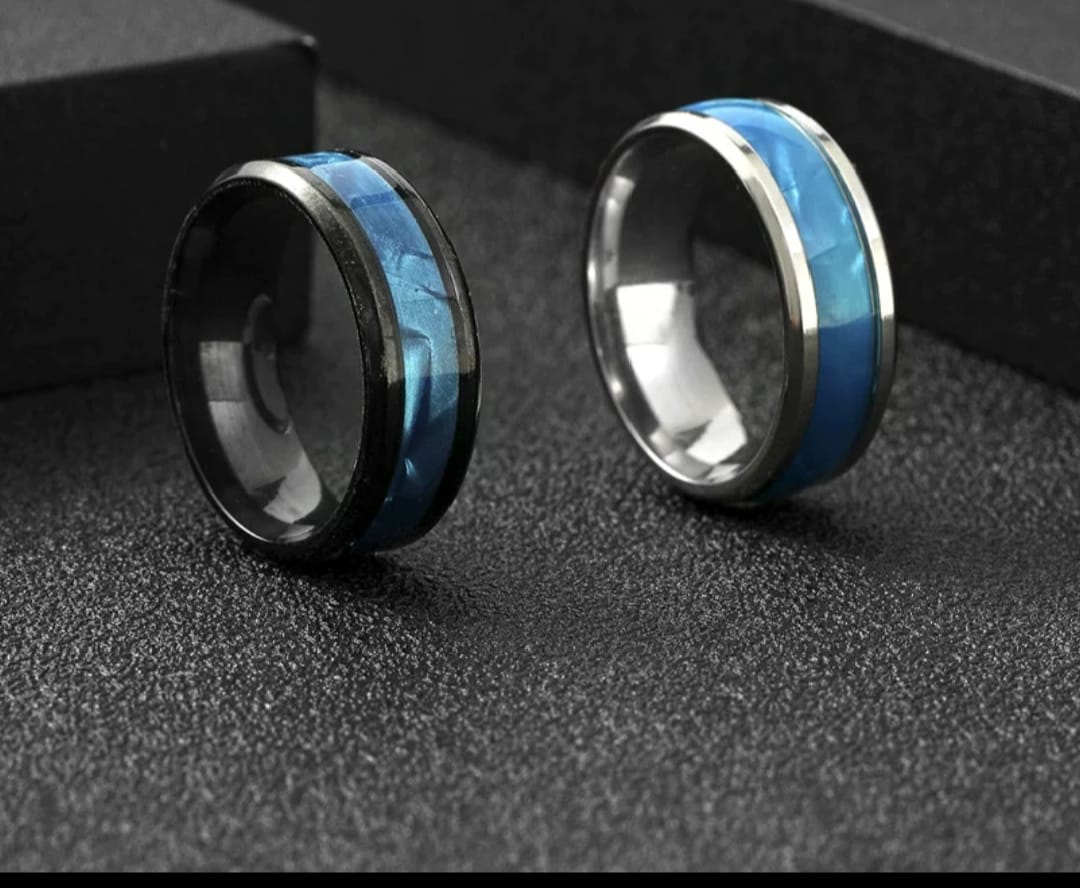 Stainless steel ring blue shell oil droppings