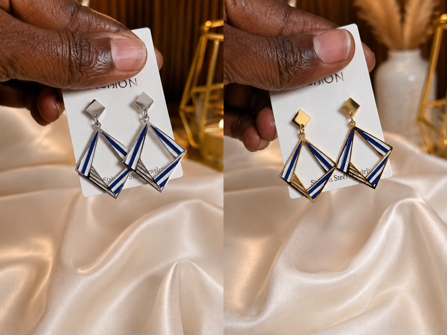 Asymmetrical geometric earrings