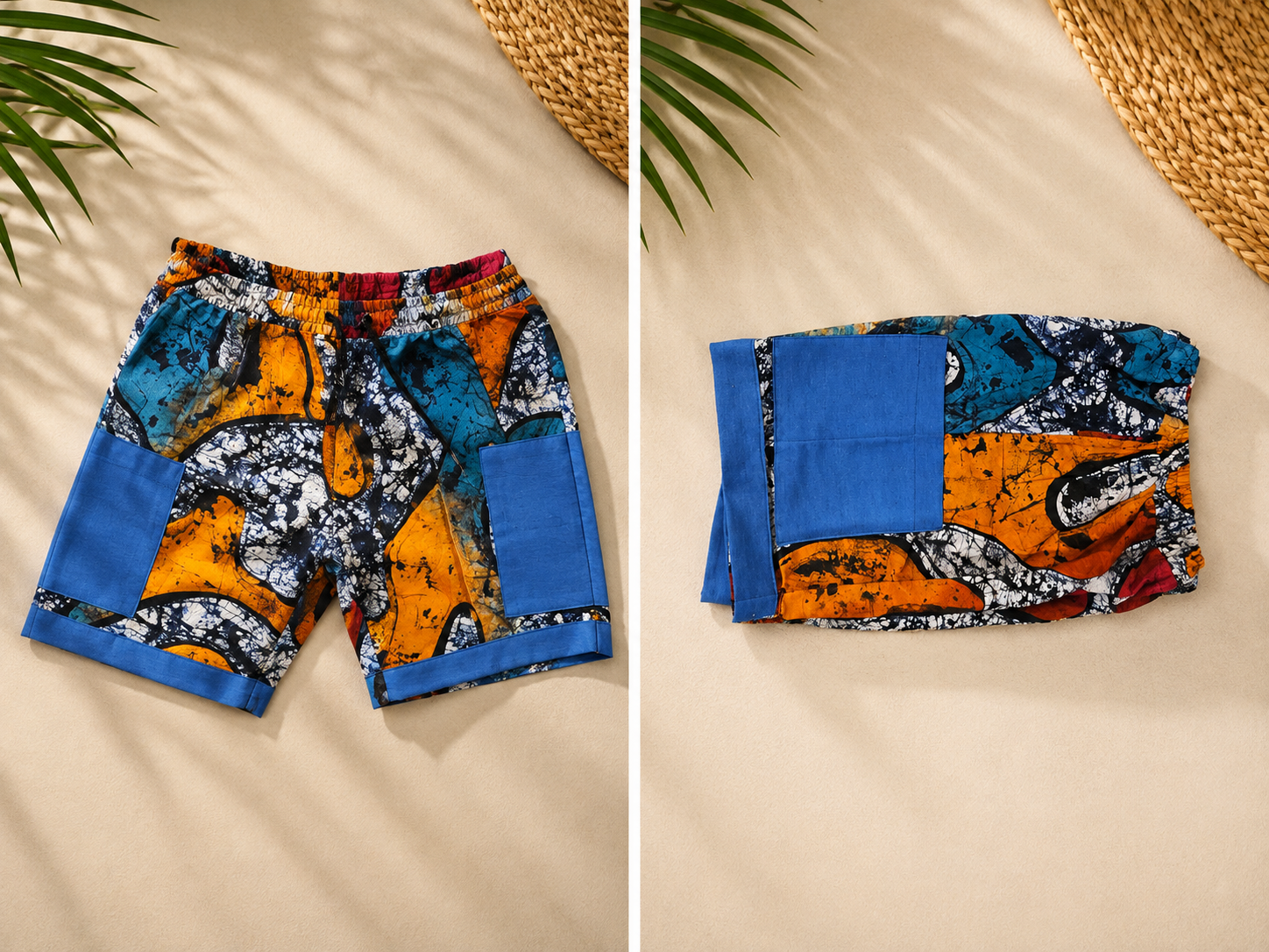 Adire shorts for women 
