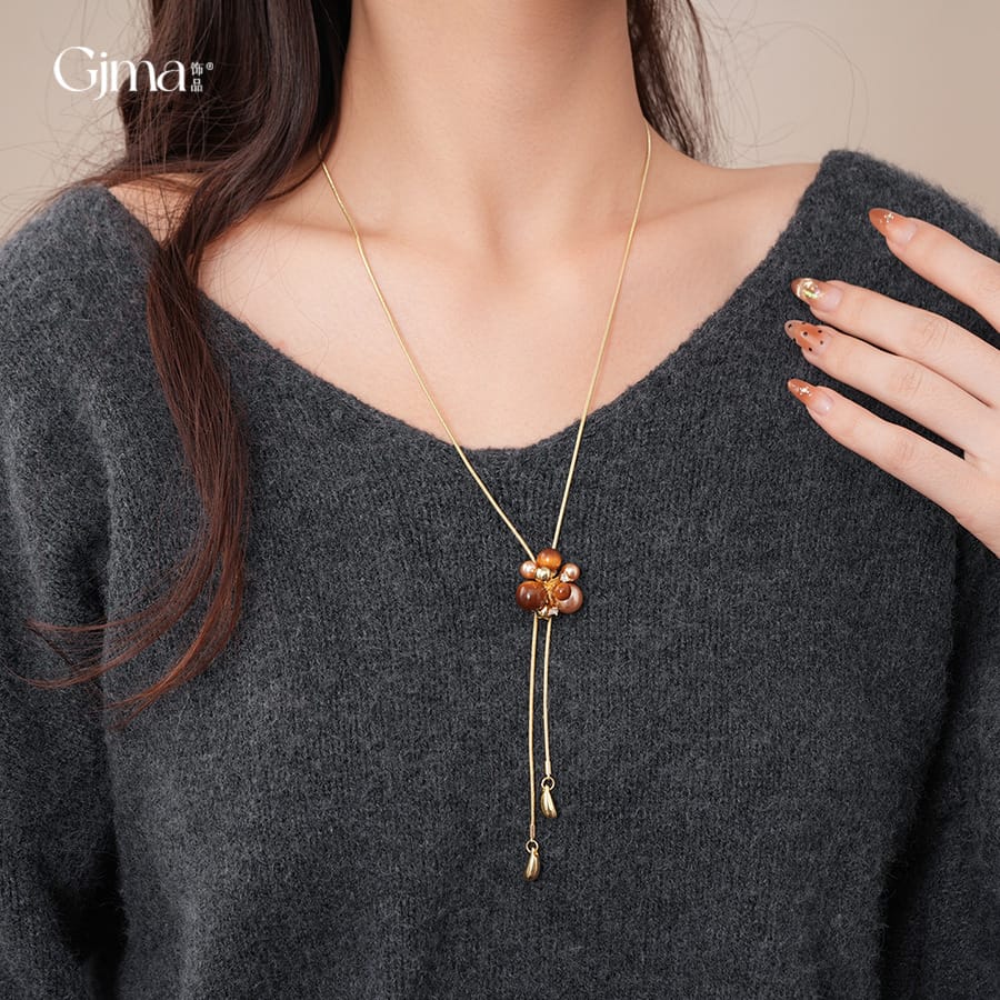 Simple zircon adjustable length necklace