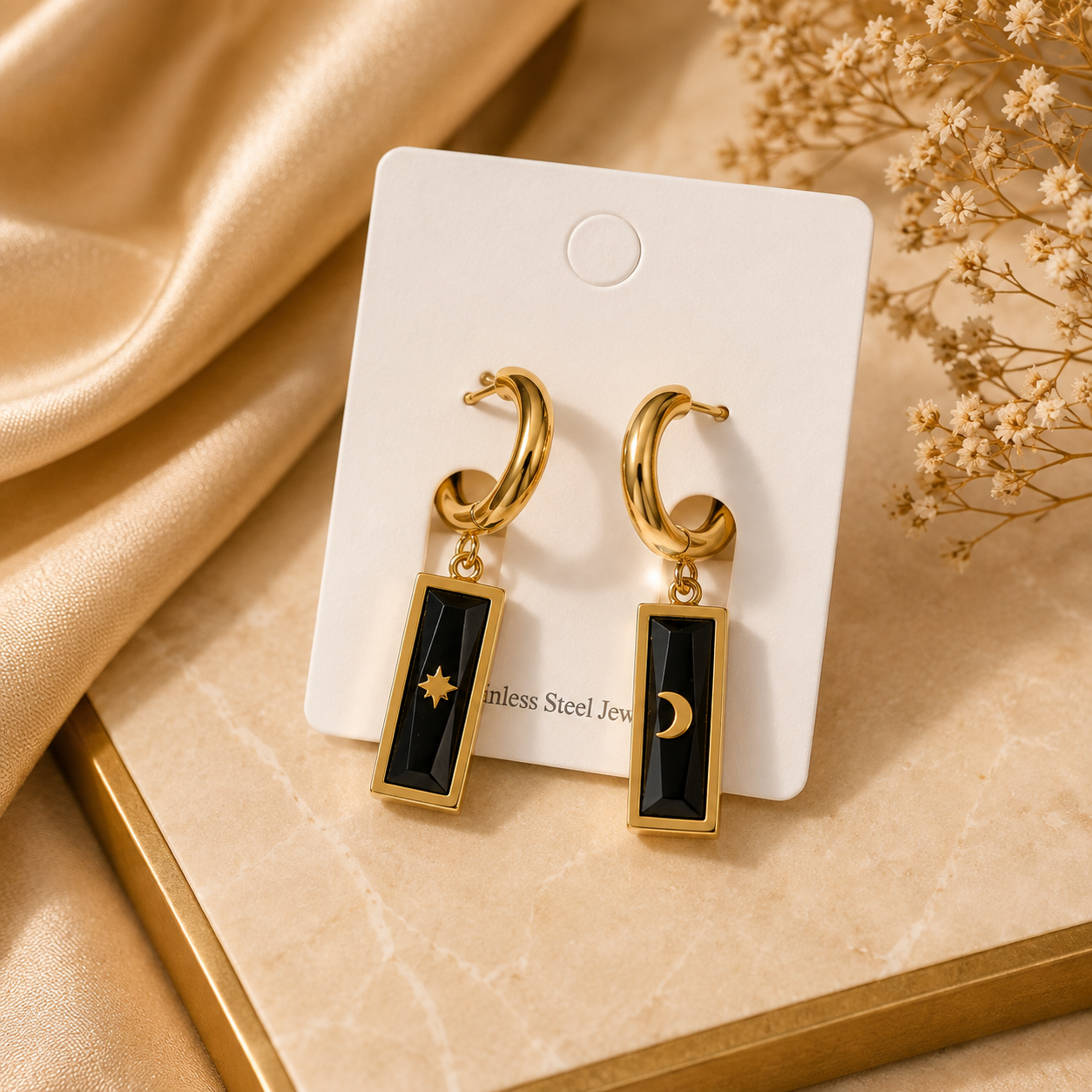 Black drop earrings