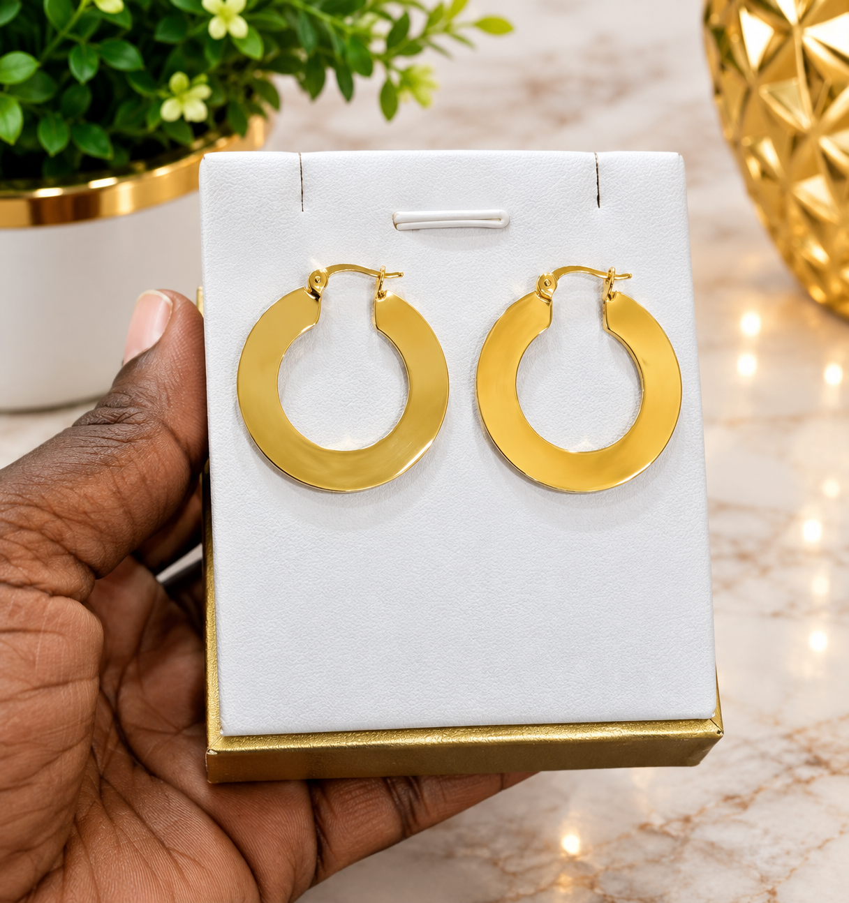 Flat hoop Earrings 
