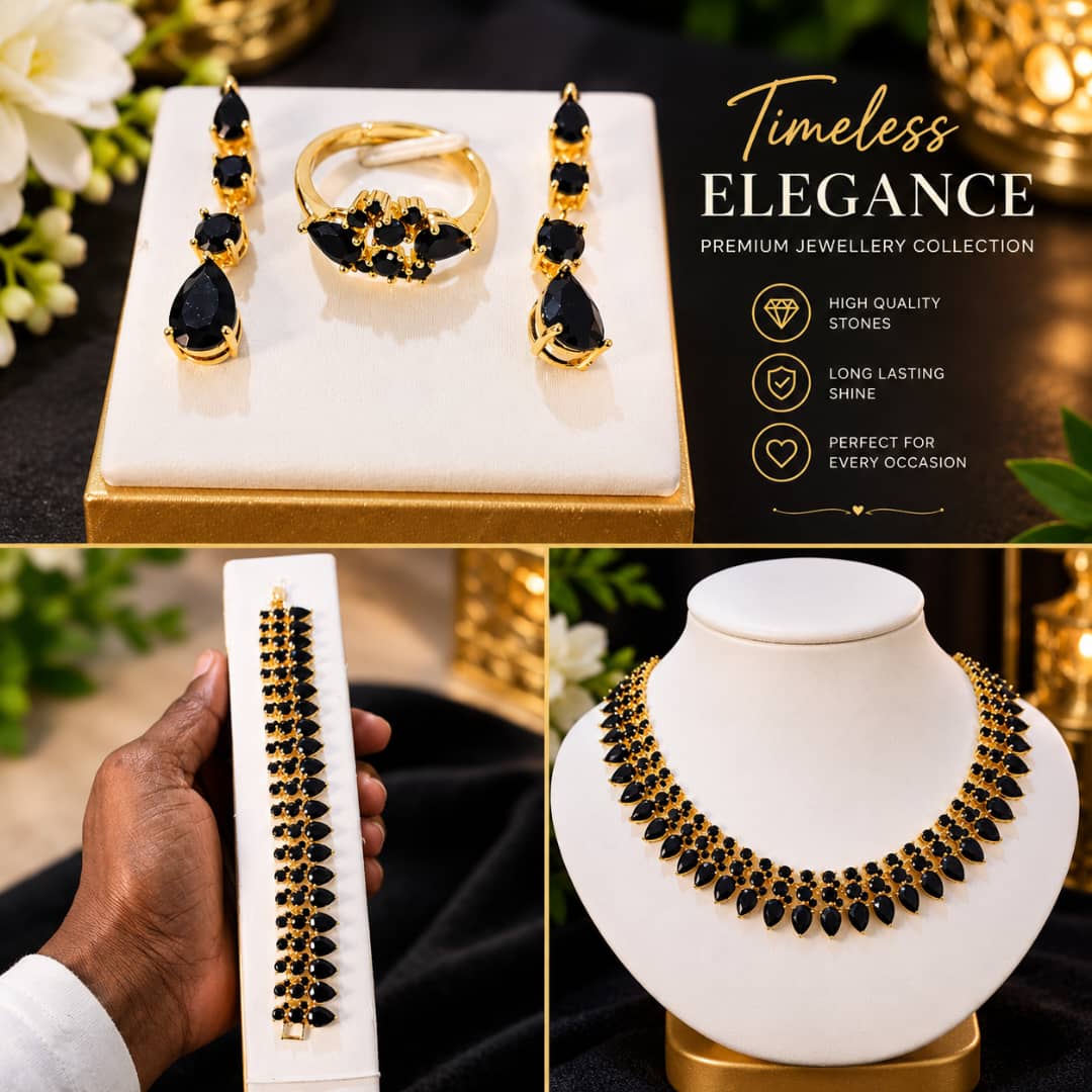 Black and gold zirconia set