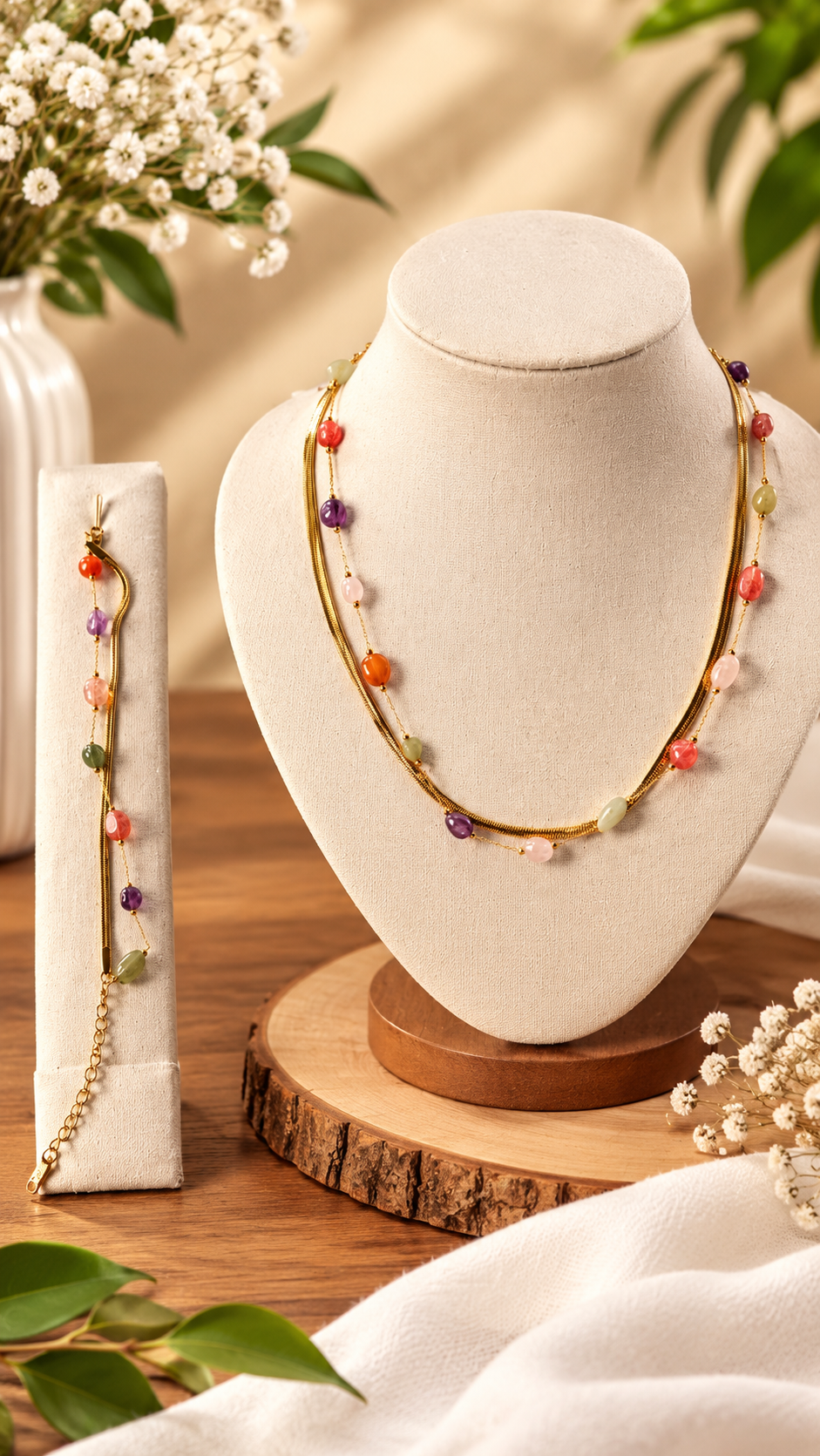 Coloured bead chain set